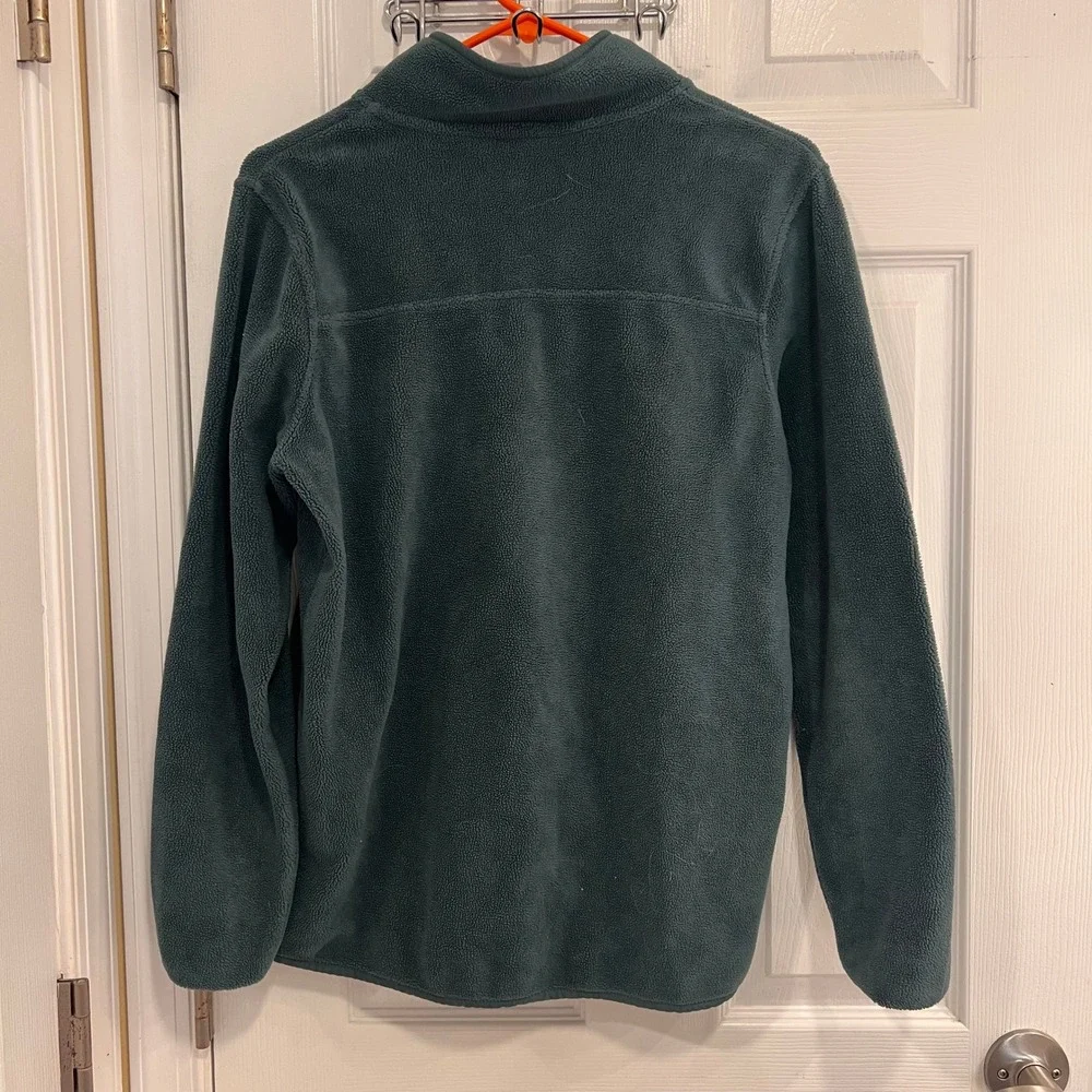 32 Degrees Heat Mens Small Teal Green Snap Neck Fleece Pullover Mock Neck